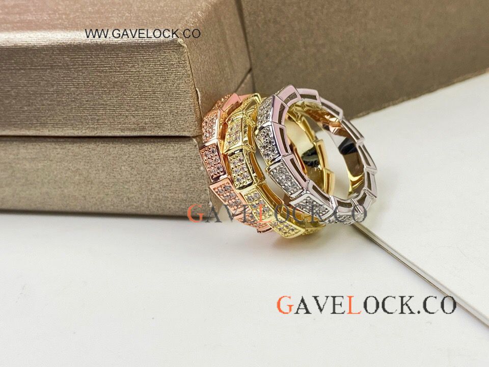 Copy Bvlg@ri Serpenti viper Ring Full Diamond Ring